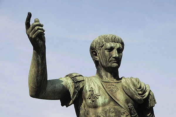 Italy, Lazio, Rome, Froi Imperiali, statue of Trajan