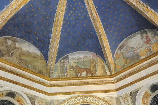 Italy, Lazio, Rome, Northern Rome, Piazza del Popolo, church of Santa Maria del Popolo, Pinturicchio frescoes of St Jerome, Della Rovere Chapel