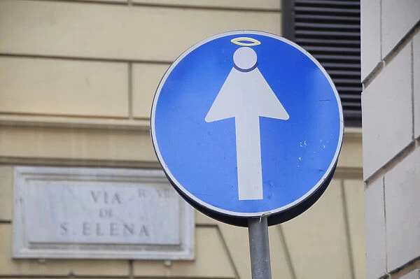 Italy, Lazio, Rome, Road sign