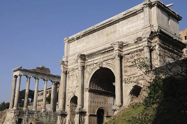 Italy, Lazio, Rome, Roman Forum, Foro Romano, Arch of Septimus Severus