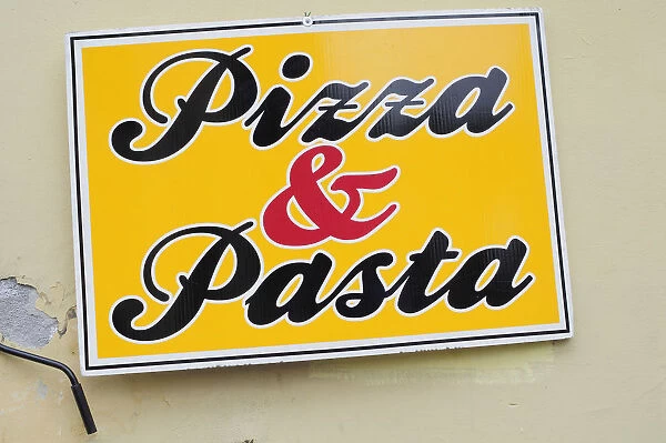 Italy, Lazio, Rome, San Clemente, Pizza & Pasta sign