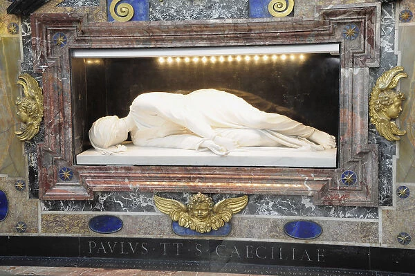 Italy, Lazio, Rome, Trastevere, church of Santa Cecilia, tomb of Santa Cecilia