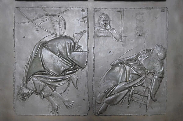 Italy, Lazio, Rome, Vatican City, St Peters Square, St Peters Basilica, bronze panels from Door of the Dead
