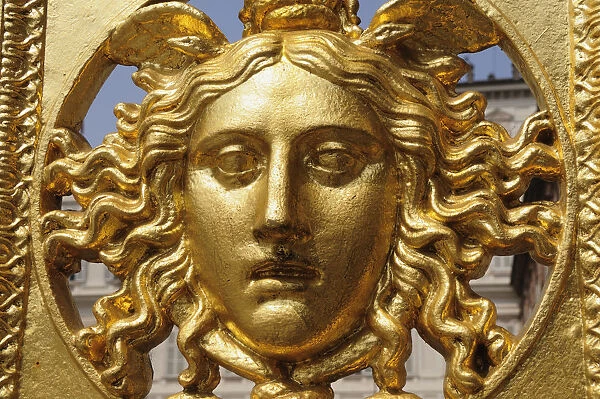 Italy, Piedmont, Turin, gold gate detail, Palazzo Reale