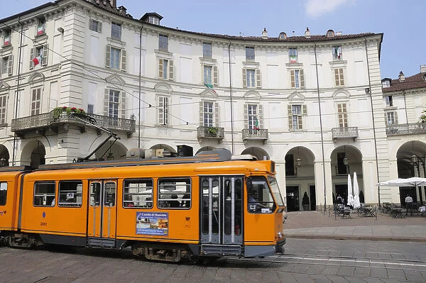 Italy, Piedmont, Turin, tram & transport on Piazza Vittorio Veneto