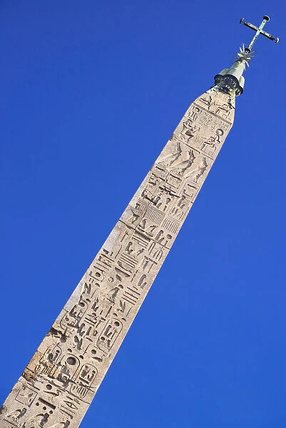 Italy, Rome, Piazza del Popolo, Egyptian obelisk of Ramesses II