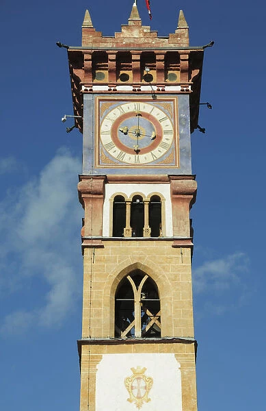 Italy, Trentino Alto Adige, Cavalese, clocktower
