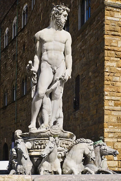 Italy, Tuscany, Florence, Piazza della Signoria, Fountain of Neptune