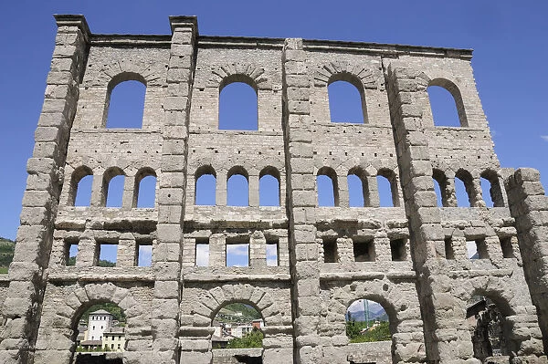 Italy, Valle d Aosta, Aosta, Roman Theatre ruins