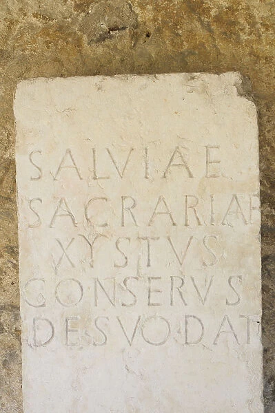 Italy, Veneto, Verona, stone tablet, Archaeological Museum, Teatro Romano