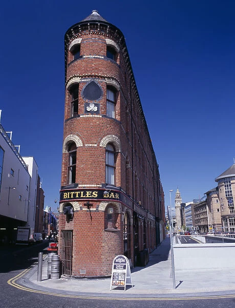 N. IRELAND, Belfast Bittles Bar, brick exterior facade
