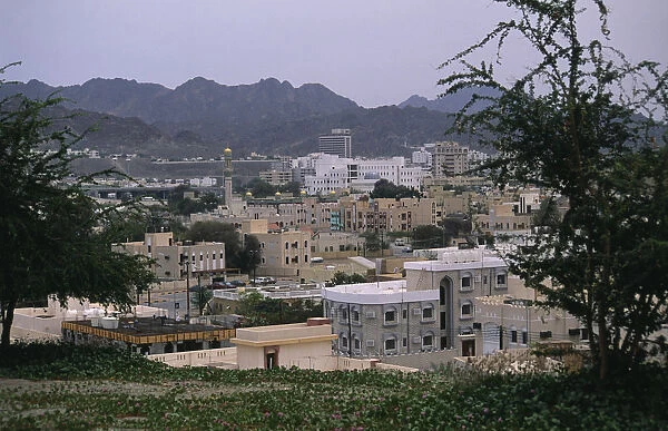 Oman, Muscat City view with mountains beyond