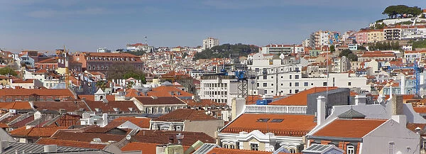 Portugal, Estremadura, Lisbon, Baixa, Panoramic view over rooftops