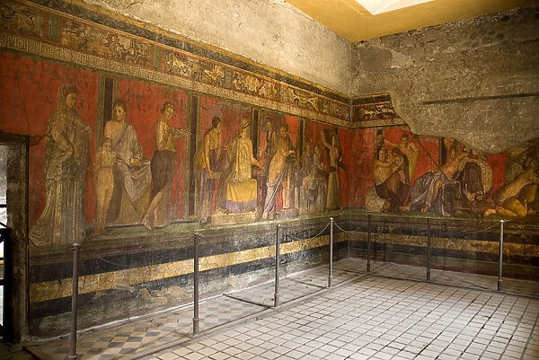 Some very well preserved frescoes in the Villa Of Mysteries