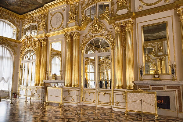 Russia, Saint Petersburg, Decorative interior, Catherine Palace, Tsarskoye Selo, Pushkin
