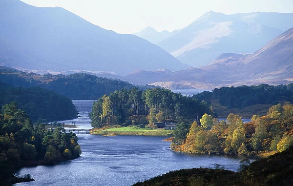 Scotland, Highlands, Glen Affric, View over Loch Affric from the western end of Glen Affric towards Kintail Forest