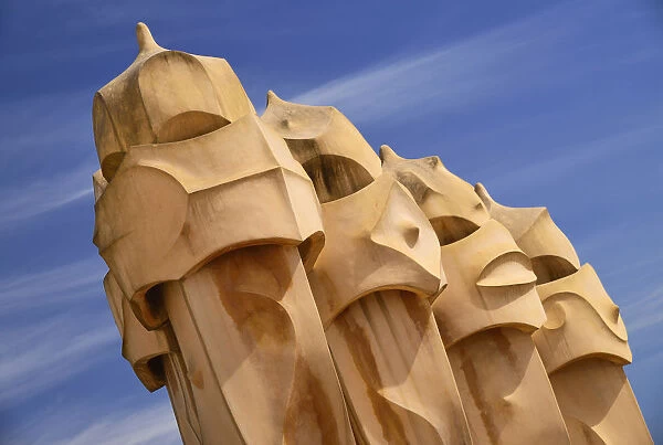 Spain, Catalunya, Barcelona, Antoni Gaudis La Pedrera building