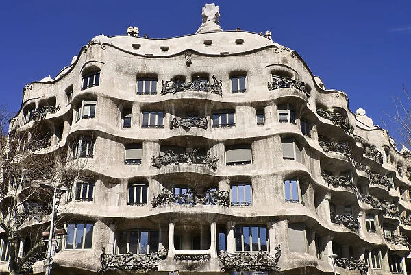 Spain, Catalunya, Barcelona, La Pedrera by Antoni Gaudi