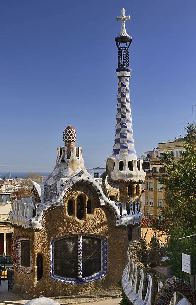 Spain, Catalunya, Barcelona, Parc Guell by Antoni Gaudi