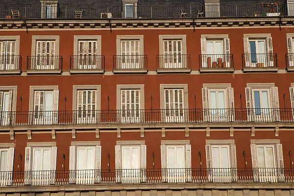 Spain, Madrid, Apartments in the Plaza Mayor