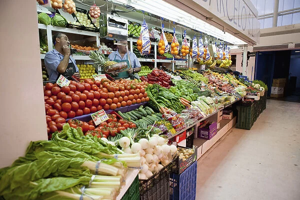 Spain, Madrid, Fruit & vegetable stall in Mercado de Barcelo