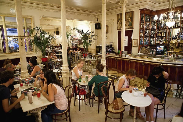 Spain, Madrid, Interior of Cafe Botolleria