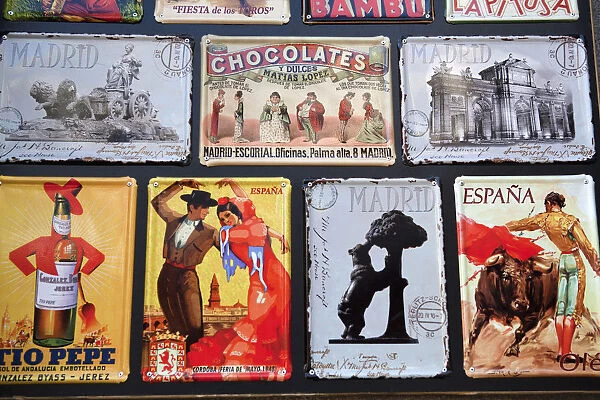 Spain, Madrid, Souvenir enamal plaques