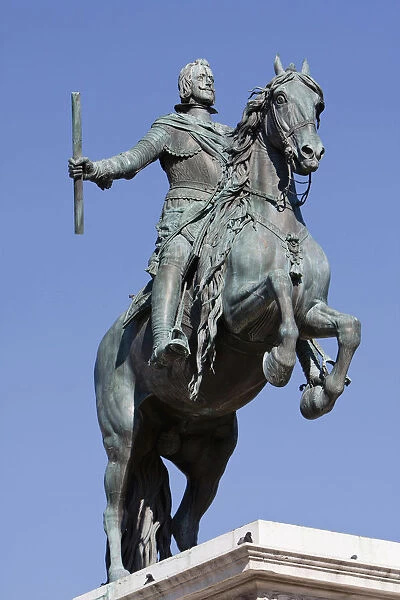 Spain, Madrid, Statue of Philip IV of Spain by Pietro Tacca