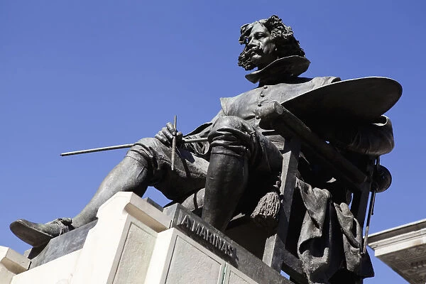 Spain, Madrid, Statue of Valazquez outside the Prado Museum