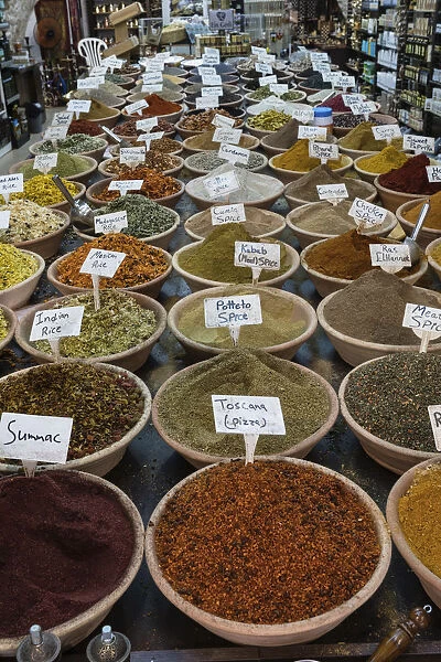 Spices for sale in a market in Jerusalem