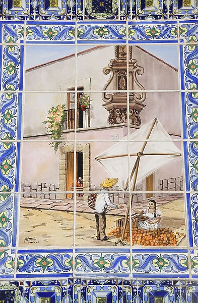 Tile detail showing Olvera Street heritage