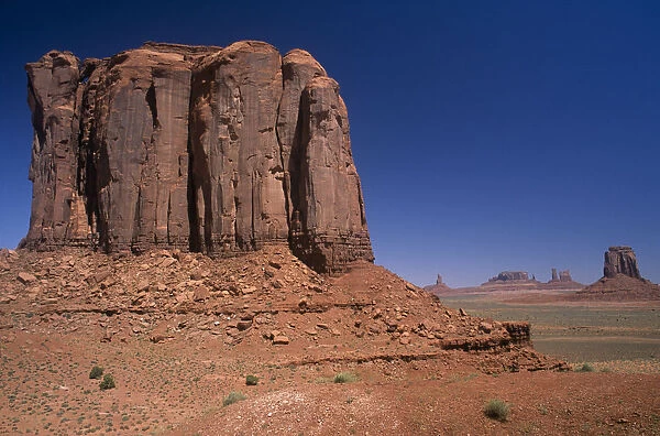 USA, Arizona, Monument Valley The Mittens seen from North Window viewpoint on the