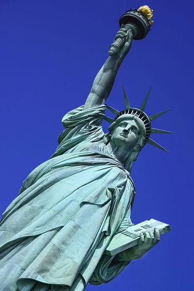 USA, New York, Liberty Island, Statue of Liberty, detail of head and crown