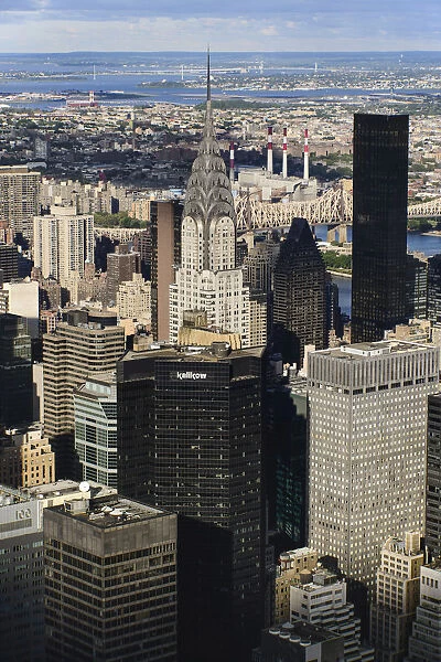 USA, New York, Manhattan, View from Empire State building over midtown skyscrapers