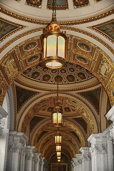 USA, Washington DC, Capitol Hill, Library of Congress, An entrance corridor