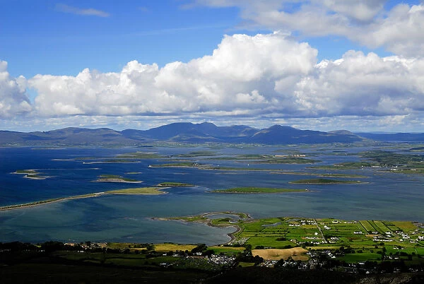 View over the Atlantic coast from Croagh Patrick Mountain