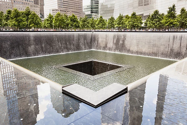 One of the two waterfalls at National September 11 Memorial, World Trade Center