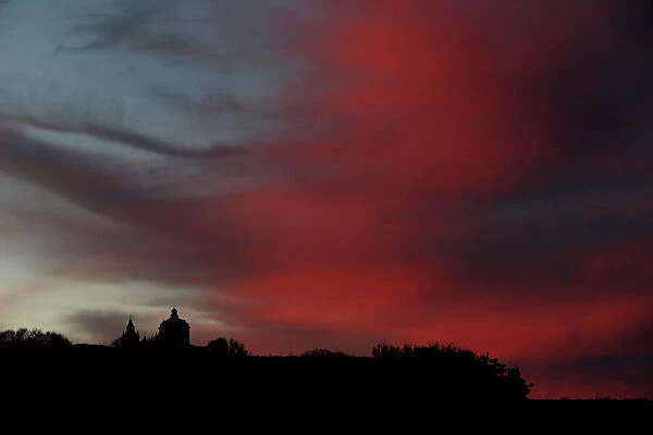 St. Pauls Cathedral is seen at sunset in the fortified medieval city of Mdina