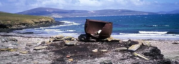 Falkland Islands Old caldron used for boiling Penguins - Falklands