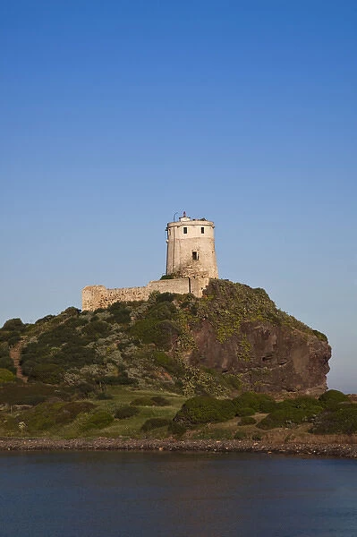 ITALY, Sardinia, Nora. Spanish watchtower by the Laguna di Nora