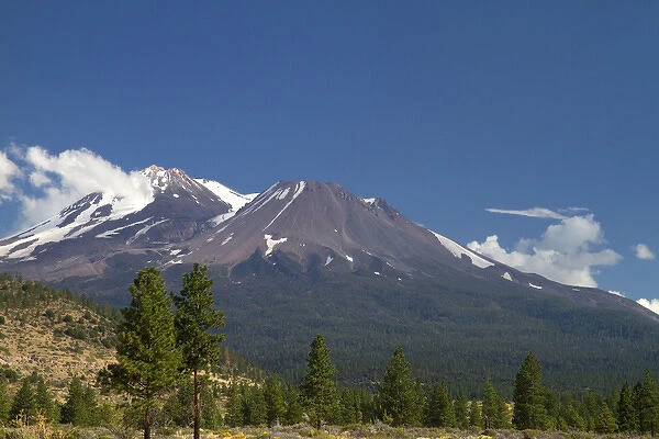 Mount Shasta north facing side located in Siskiyou County, California, USA