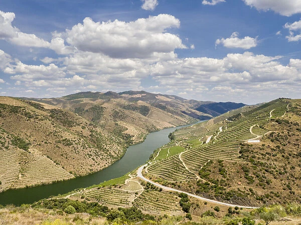 Portugal, Douro Valley. Douro River in the Portugal wine region