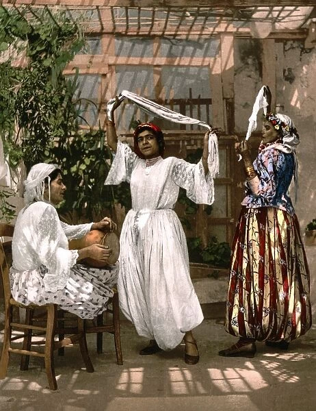 ALGIERS: DANCERS, c1899. Algerian dancers in Algiers. Photochrome, c1899