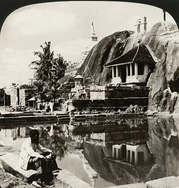 CEYLON: ISURUMUNIYA, 1907. Isurumuniya, an ancient rock temple in the heart of Ceylon