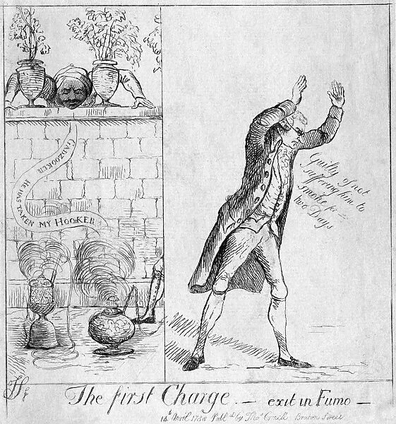 EDMUND BURKE (1729-1797). British statesman and orator. Cartoon depicting Burke