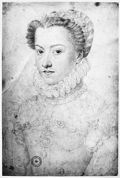 ELIZABETH OF AUSTRIA (1554-1592). Archduchess of Austria and Queen consort of Charles