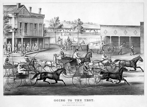 HORSE RACING, c1869. Going to the Trot: A Good Day and Good Track