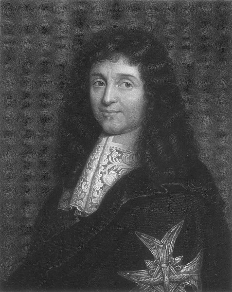 JEAN BAPTISTE COLBERT (1619-1683). French statesman. Stipple engraving after Pierre Mignard