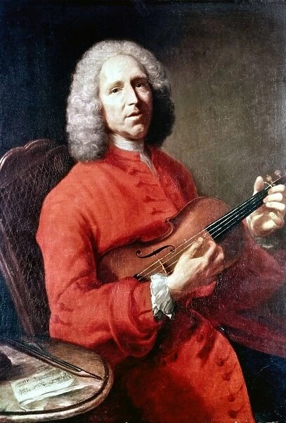 JEAN PHILIPPE RAMEAU (1683-1764). French composer and theorist. Oil on canvas by Jean-Baptiste-Sim on Chardin