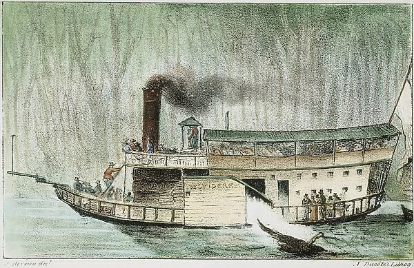 LOUISIANA STEAMBOAT, 1832. A New Orleans steamboat